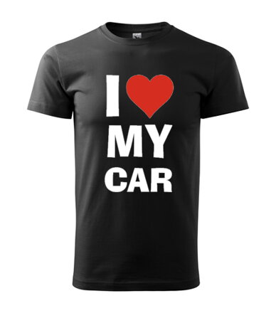 Tričko I Love MY CAR, čierne