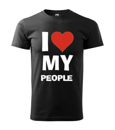 Tričko I Love MY PEOPLE, čierne