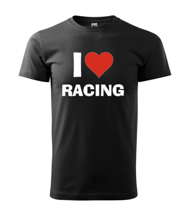 Tričko I Love Racing, čierne