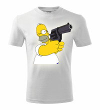 Tričko Simpsons / Pištolník, biele