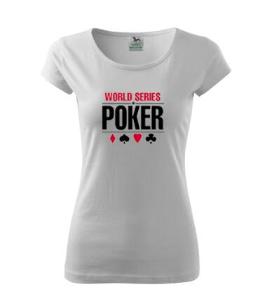 Dámske tričko Poker, biele
