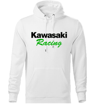 Mikina s kapucňou KAWASAKI Racing, biela