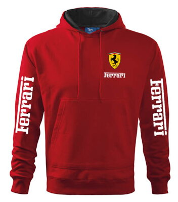 Mikina s kapucňou Ferrari, červená 3