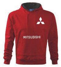 Mikina s kapucňou Mitsubishi, červená