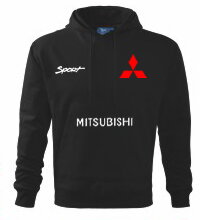 Mikina s kapucňou Mitsubishi, čierna