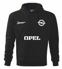 Mikina s kapucňou Opel, čierna