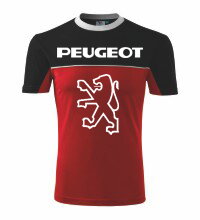 Tričko Peugeot, čiernočervené
