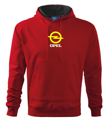 Mikina s kapucňou Opel, červená
