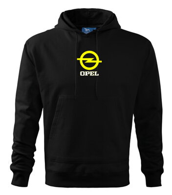 Mikina s kapucňou Opel, čierna