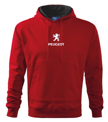 Mikina s kapucňou Peugeot, červená