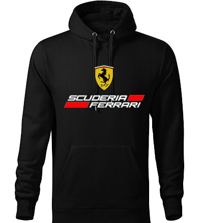 Mikina s kapucňou SCUDERIA FERRARI, čierna