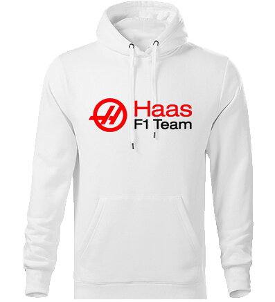 Mikina s kapucňou HAAS F1 Team, biela