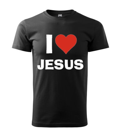 Tričko I Love Jesus, čierne