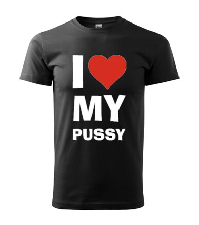 Tričko I Love ME PUSSY, čierne
