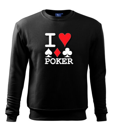 Mikina I Love Poker, čierna