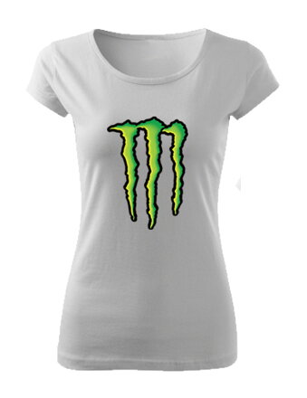 Dámske tričko MONSTER logo, biele