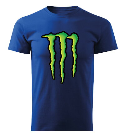 Tričko MONSTER logo, modré