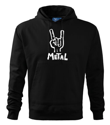 Mikina s kapucňou METAL, čierna 2