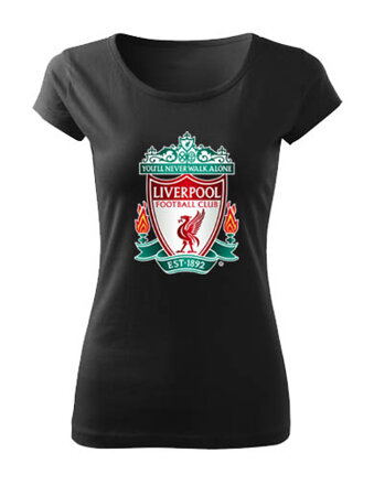 Dámske tričko LIVERPOOL logo, čierne