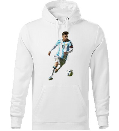 Mikina s kapucňou MESSI, biela