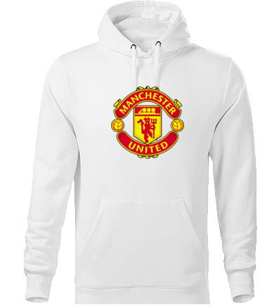 Mikina s kapucňou Manchester United, biela