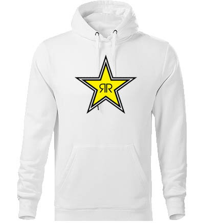 Mikina s kapucňou RockStar, biela