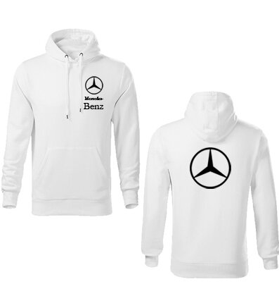 Mikina s kapucňou MERCEDES BENZ, biela 2