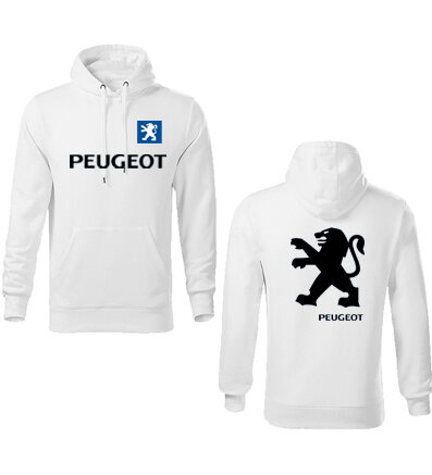 Mikina s kapucňou PEUGEOT, biela