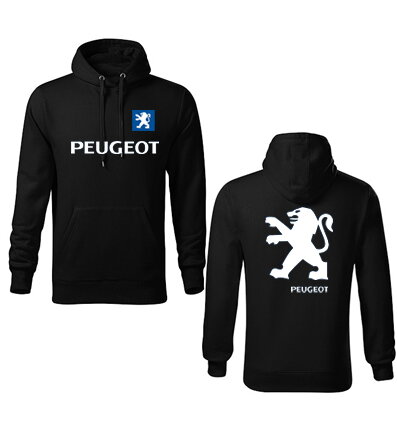 Mikina s kapucňou PEUGEOT, čierna