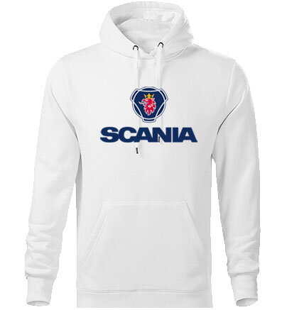 Mikina s kapucňou SCANIA, biela