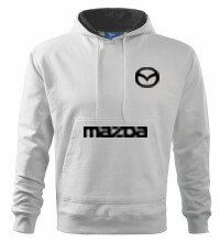 Mikina s kapucňou Mazda, biela