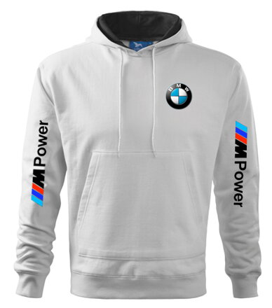 Mikina s kapucňou BMW M-power, biela