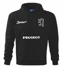 Mikina s kapucňou Peugeot, čierna