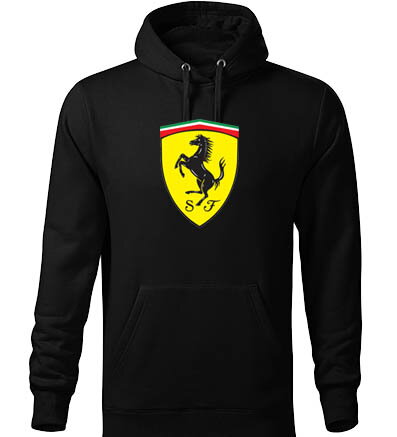 Mikina s kapucňou Ferrari logo, čierna