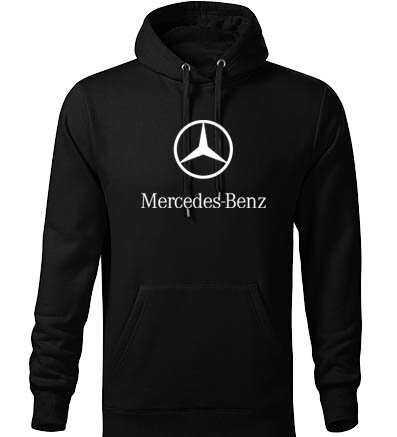 Mikina s kapucňou Mercedes, čierna