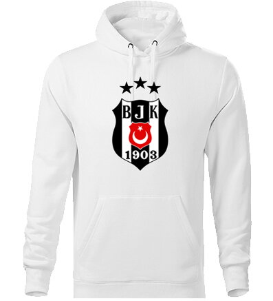 Mikina s kapucňou BESIKTAS, biela