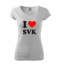 Dámske tričko s logom I Love SVK, biele