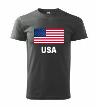 Tričko s logom USA, tmavosivé