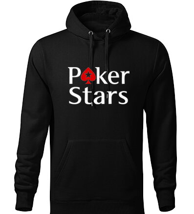 Mikina s kapucňou POKER STARS, čierna