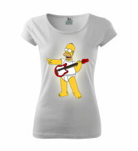 Dámske tričko Simpsons / Gitarista, biele