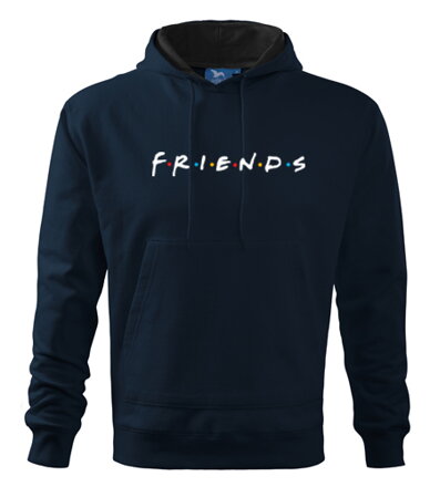Mikina s kapucňou FRIENDS, tmavomodra