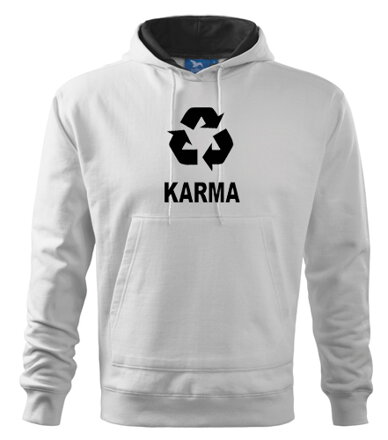 Mikina s kapucňou KARMA, biela