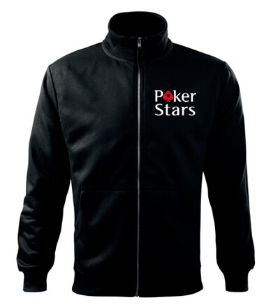 Mikina na zips POKER STARS, čierna