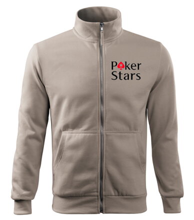 Mikina na zips POKER STARS, siva