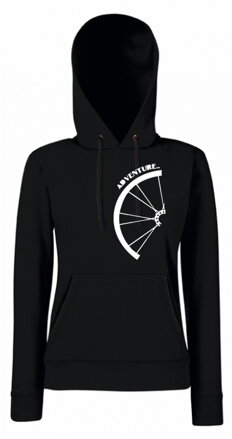 Dámska mikina s kapucňou ADVENTURE BIKE, čierna