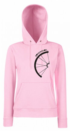 Dámska mikina s kapucňou ADVENTURE BIKE, ružova