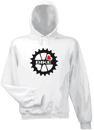 Mikina s kapucňou BIKE, biela