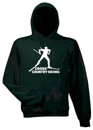 Mikina s kapucňou Cross country SKIING, čierna