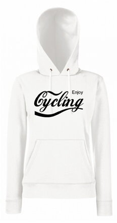 Dámska mikina s kapucňou CYCLING enjoy, biela