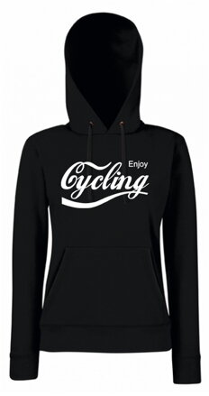 Dámska mikina s kapucňou CYCLING enjoy, čierna